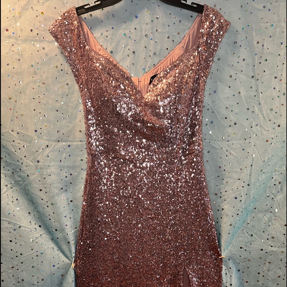 Rose Gold sequin gown